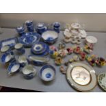 A quantity of George Jones and Sons blue and white china with 'Abbey' pattern, together with a Royal