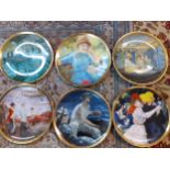 A set of six Crown Staffordshire Museum of Art collectors plates, 27cm diameter depicting images