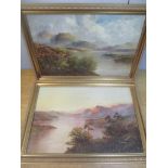 Richardson - a pair of 19th century Loch scenes, oil on canvas, signed Location: