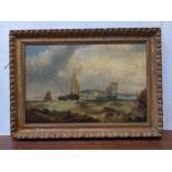 G Mansfield - a coastal scene, oil on canvas signed and dated, 1862 framed Location: G