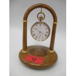 A W.G.Park of Dumfries 9ct gold cased manual wind pocket watch, total weight 80.5g on treen stand