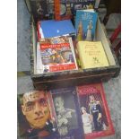 A selection of mixed books and magazines to include Millers guides together with a floral