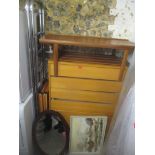Small furniture to include an Ikea Nikolas ladderax style unit with drawers and shelves, a vintage