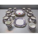 A Crown Staffordshire Ellesmere pattern part dinner and tea service, comprising 30 pieces