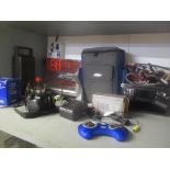 A mixed lot to include cameras, car DVD player, microphone and other items Location: