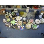 A miscellaneous lot of ceramics and glassware to include a Chinese Canton teapot and bowl set in