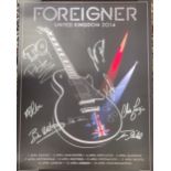 Foreigner (2014 London), rolled, signed poster Location: LWB