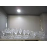 A part suite of Waterford Lismore pattern drinking glasses to include eight red wine glasses,