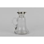 A George V clear glass and silver mounted whisky tot jug by Hukin & Heath Ltd, Birmingham 1924, with