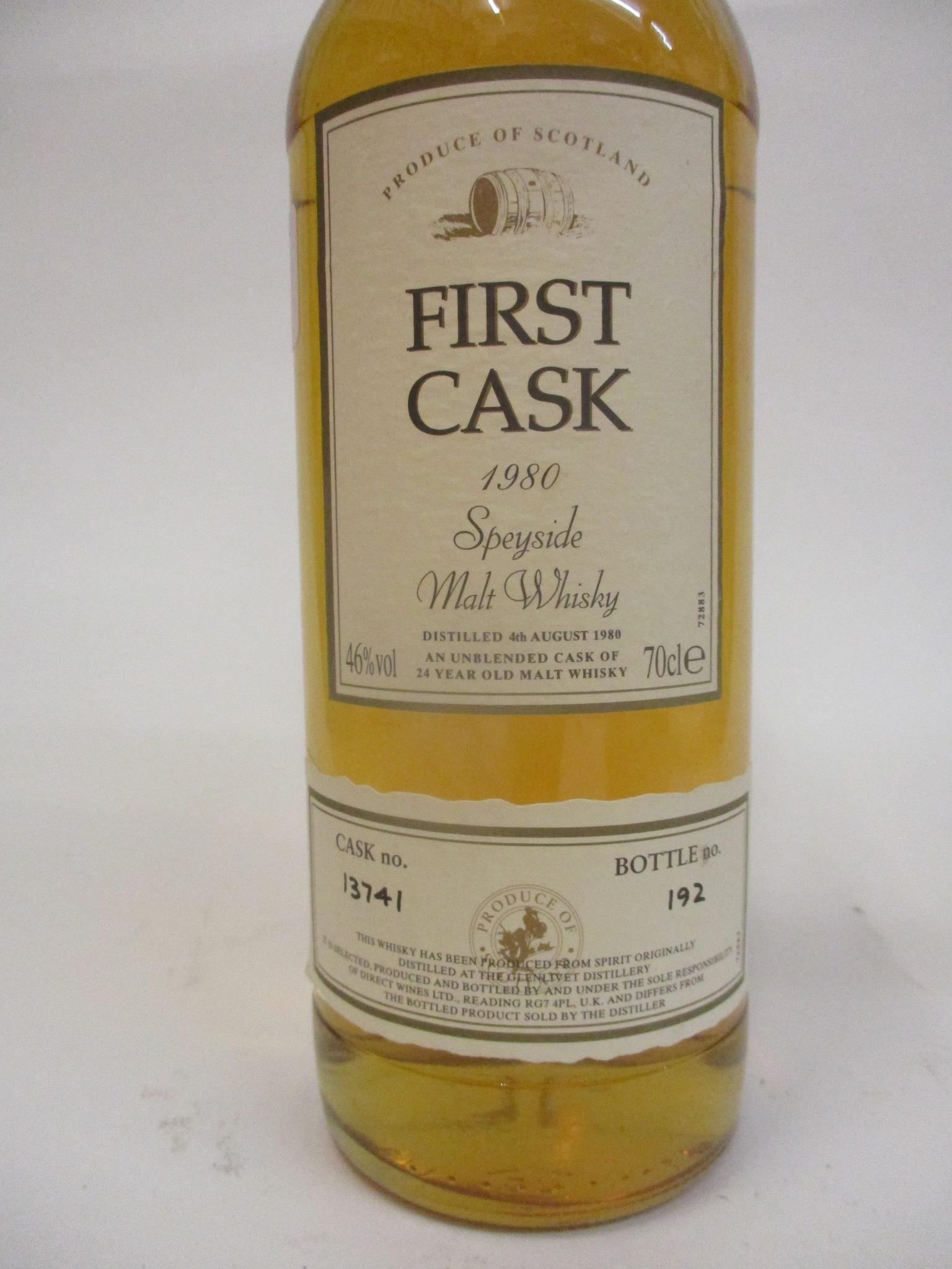 One bottle of First Cask 1980 Speyside Malt Whisky, 70cl, Cask No. 13741 - Image 2 of 2