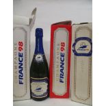 Three boxes of Champagne, France 98, 75cl