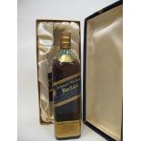 A single bottle of Johnnie Walker blue label scotch whisky, 75cl