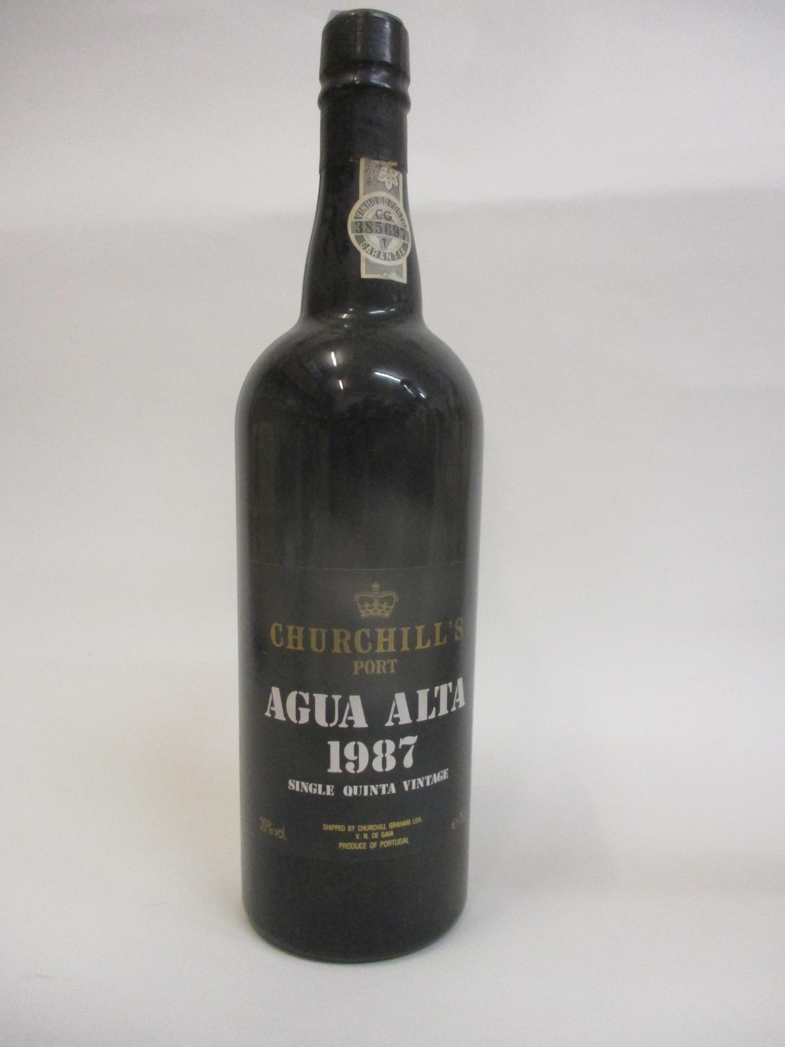 One bottle of Churchill Port Agua Alta, 1987 Vintage, 75cl
