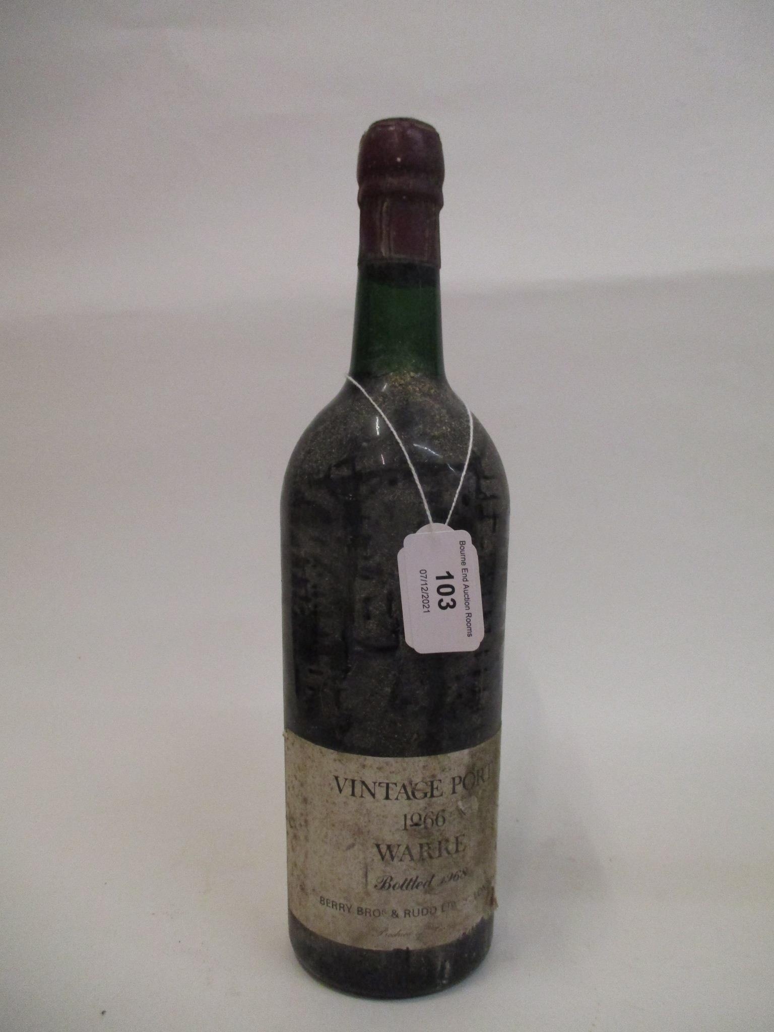 A single bottle of 1966 vintage Warre's port