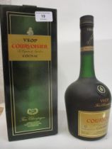One bottle of VSOP Courvoisier Cognac, 1litre, boxed