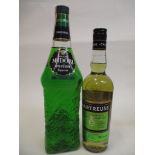 One single bottle of Chartreuse 50cl and one bottle of melon liqueur