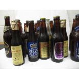 A collection of mixed beer bottles to include Silver Crown, A/F