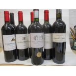 Seven mixed red wines to include Bordeaux