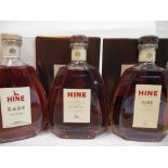 Three bottles of Hine Cognac Rare VSOP Champagne, 70cl x 3