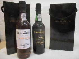 Four bottles of Churchill port, 37.5cl