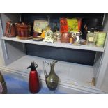 A mixed lot to include a cased set of boules, perfume bottles, Mark Scheffel binoculars, compact,