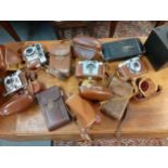 A quantity of vintage cameras to include a Kodak Retinette, Agfa Optina II, an Agfa silette and a