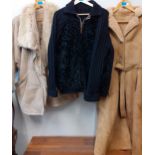 A Retro black curly lamb zipped cardigan, a Retro sheepskin coat and a Retro goatskin coat.