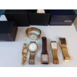 A group of 7 watches to include a boxed gents Accurist, a boxed gents Seiko and a gold tone gents