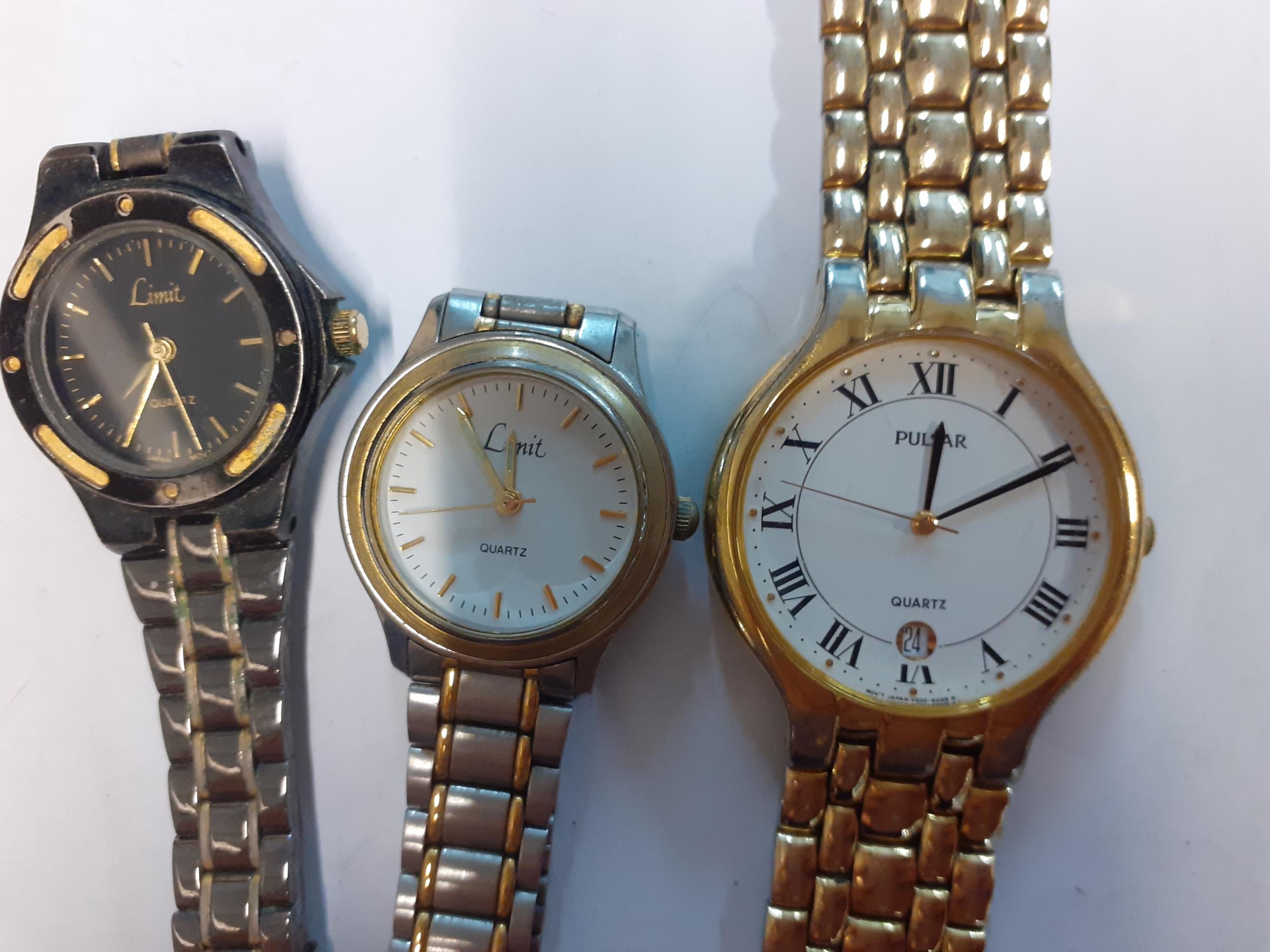 A yellow metal cased ladies Excalibur cocktail watch together with 3 other watches, all modern. - Image 4 of 4