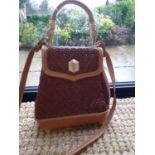 Barry kieselstein-Cord (BKC) vintage iconic Trophy brown woven leather handbag with additional