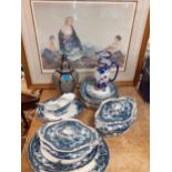 Ceramics to include a Colwyn part dinner service, a jug, a lidded vase and a William Russell Flint