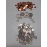 Coins to include American silver dollars 1901, 1879, 1890 and 1878, five-cent coins and later