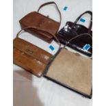 Four mid 20th Century handbags to include a Mappin & Webb example. Location:RWB Condition: