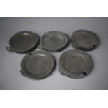 A Collection of Five 19th Century Pewter Food Warmers (AF)