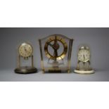 A Collection of Clocks to Include Two Dome Topped Pillar Clock Examples One by Schatz 8 Day the