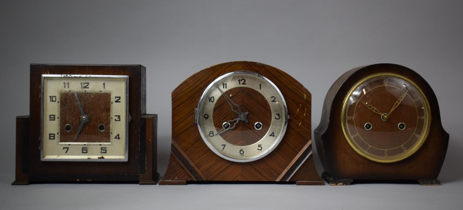 A Collection of Early/Mid 20th Century Mantle Clocks, all In need of Attention