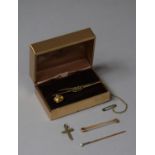 A Collection of Gold and Yellow Metal Items to Include Edwardian Brooch, Missing Stone, Gold Tooth