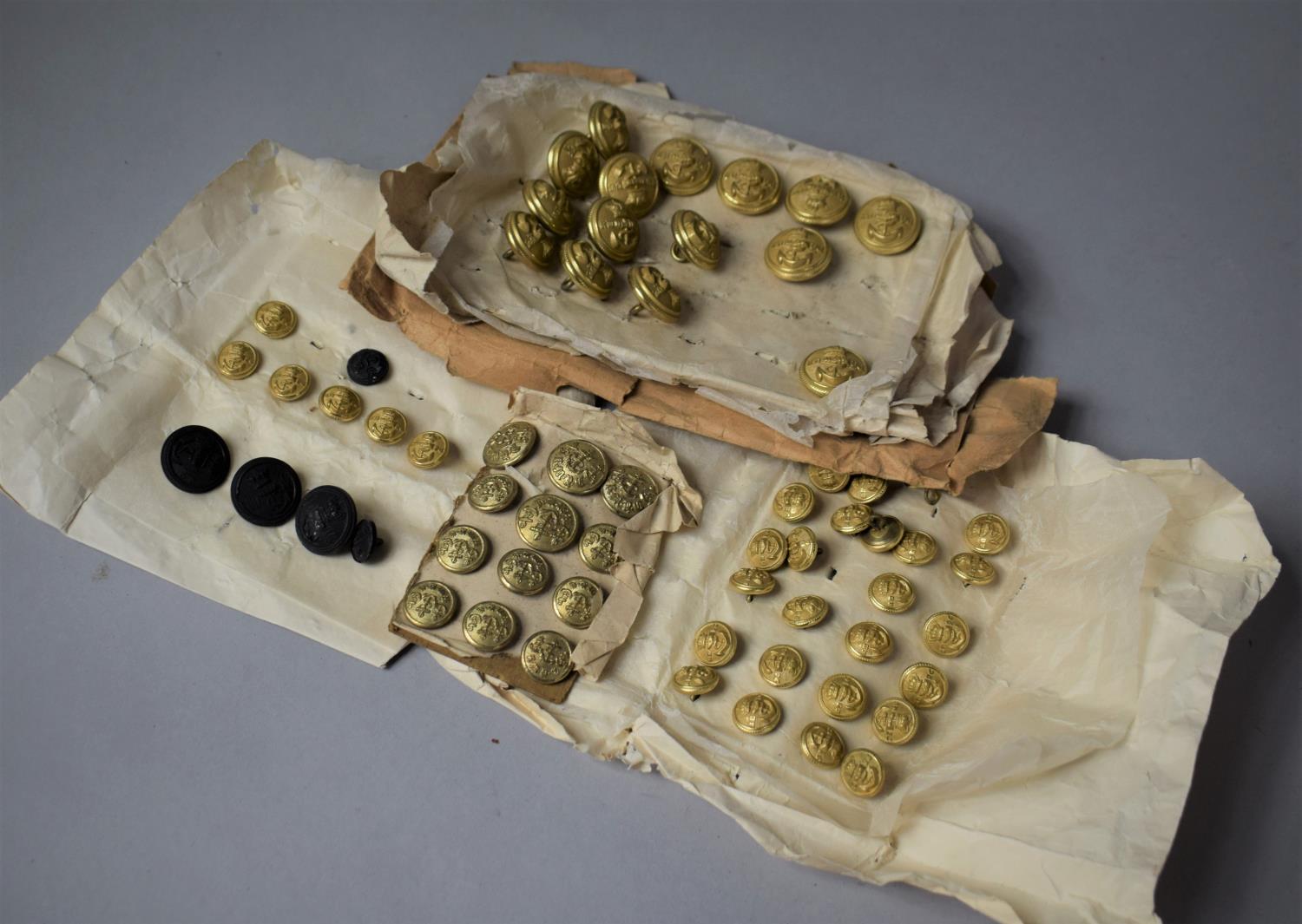 A Collection of Various Military Buttons