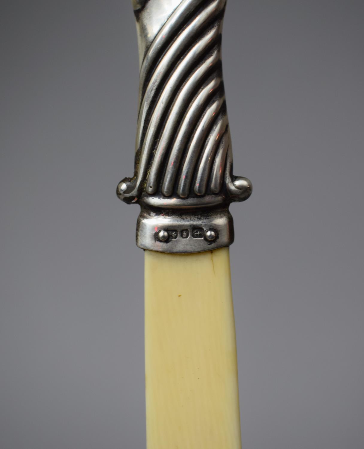 A Silver Handled Ivory Page Turner, Birmingham Hallmark 1890 by L Spiers, 25cm Long - Image 2 of 3