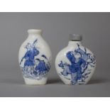 Two Chinese Blue and White Snuff Bottles