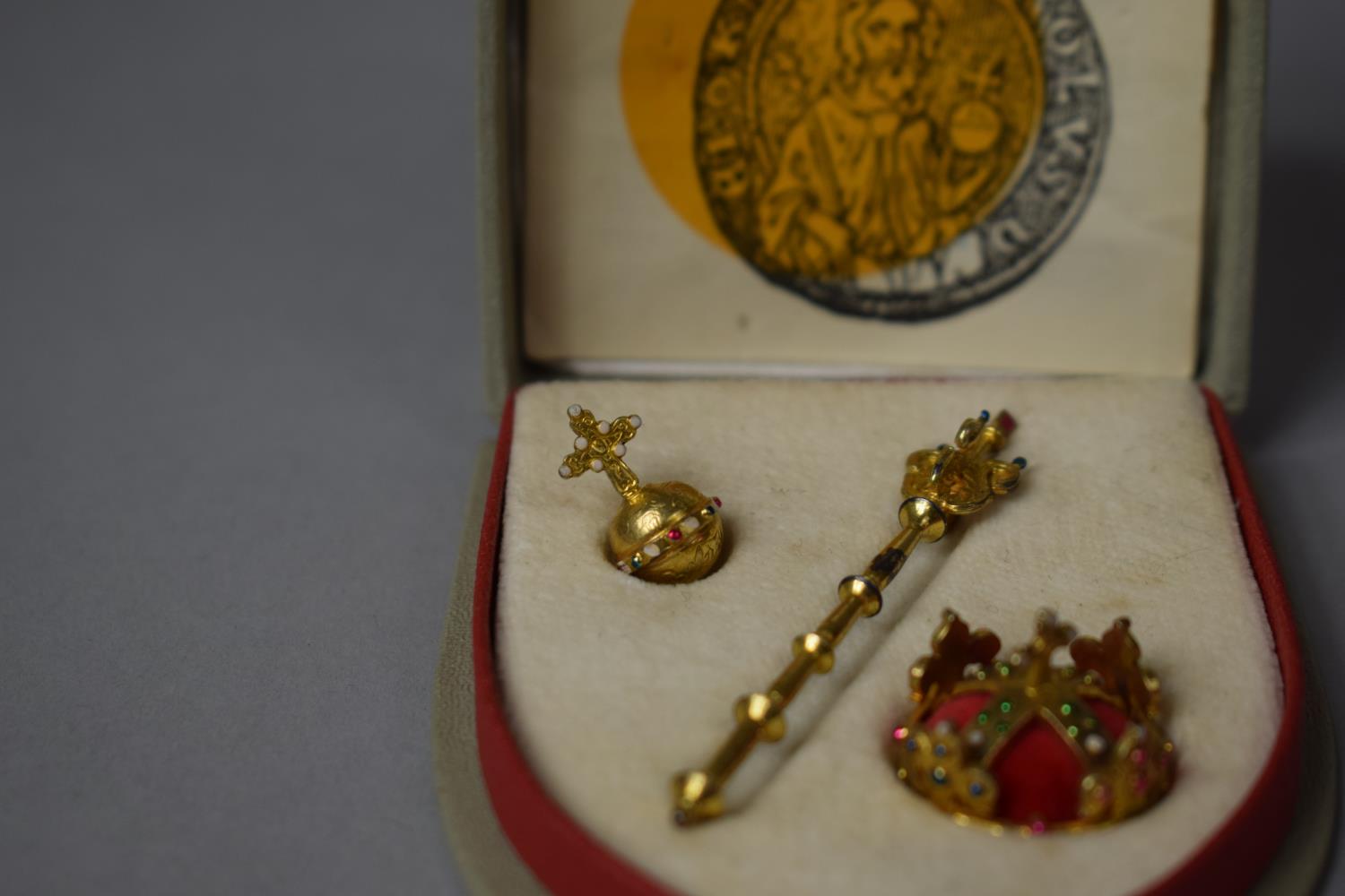A Boxed Silver Replica of the Crown Jewels of Czechoslovakia by Soluna, c.1960 - Image 3 of 4