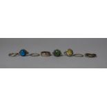 A Collection of Eight Silver Rings, Three Having Semi Precious Gems