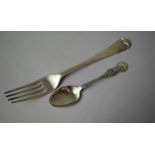 A Silver Fork by John Round & Son Ltd, Sheffield, 1904 Together with Victorian Silver Teaspoon