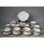 A Royal Grafton Majestic Pattern Dinner Service to Comprise Two Handled Soup Bowls, Bowls,