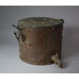 A Vintage Metal Hot Water Urn with Tap and Cover, 51cm high