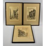 Three Etchings of Shrewsbury by A E Smith, 28.5cm wide