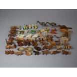 A Collection of Various Miniature Carved Wooden Animals