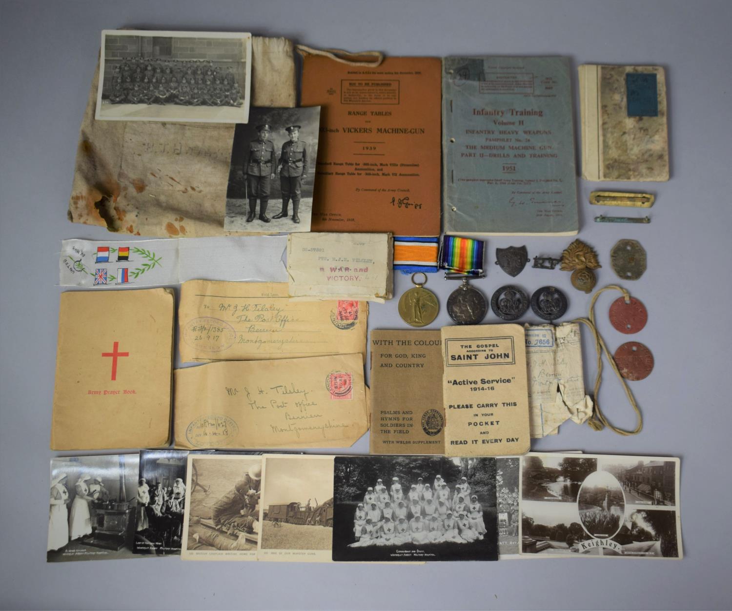 A Collection of WWI Ephemera Relating to PTE H.J.H Tilsley, Royal Fusiliers, to Include Victory