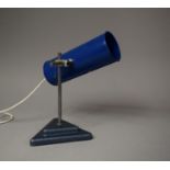 A Mid/Late 20th Century Desk Top Adjustable Table Lamp with Cylindrical Canister Shade