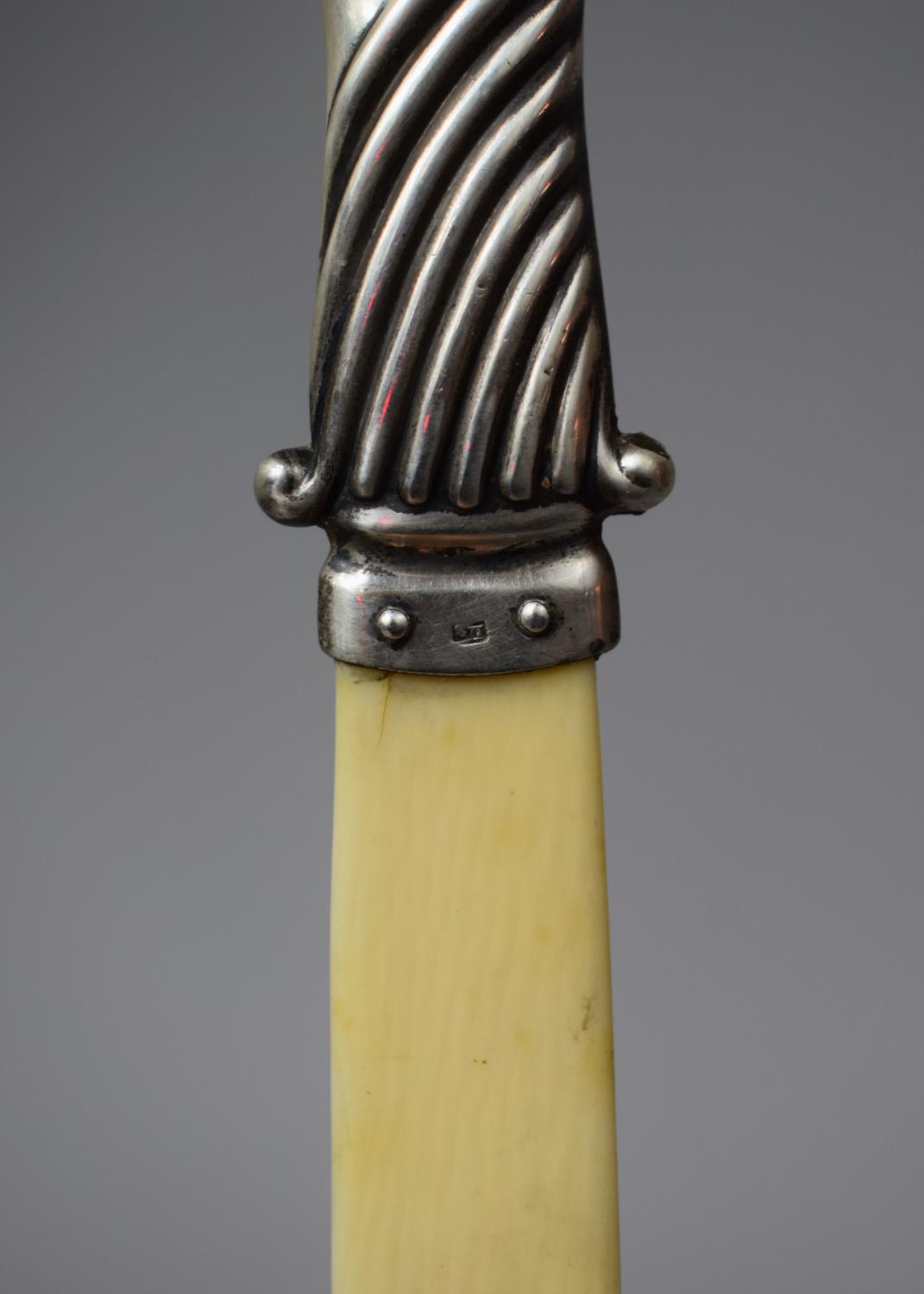 A Silver Handled Ivory Page Turner, Birmingham Hallmark 1890 by L Spiers, 25cm Long - Image 3 of 3